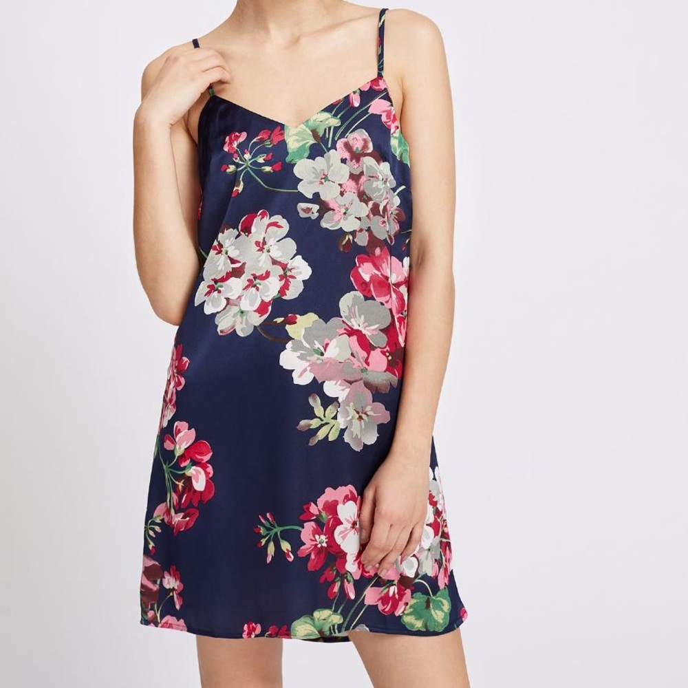 Floral cami dress navy
